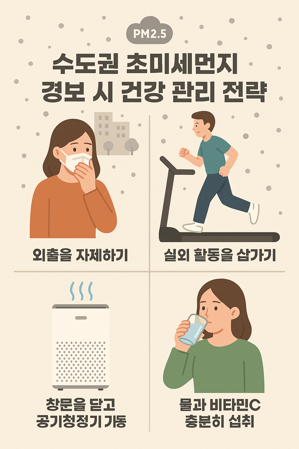 수도권 초미세먼지 경보 시 건강관리 전략