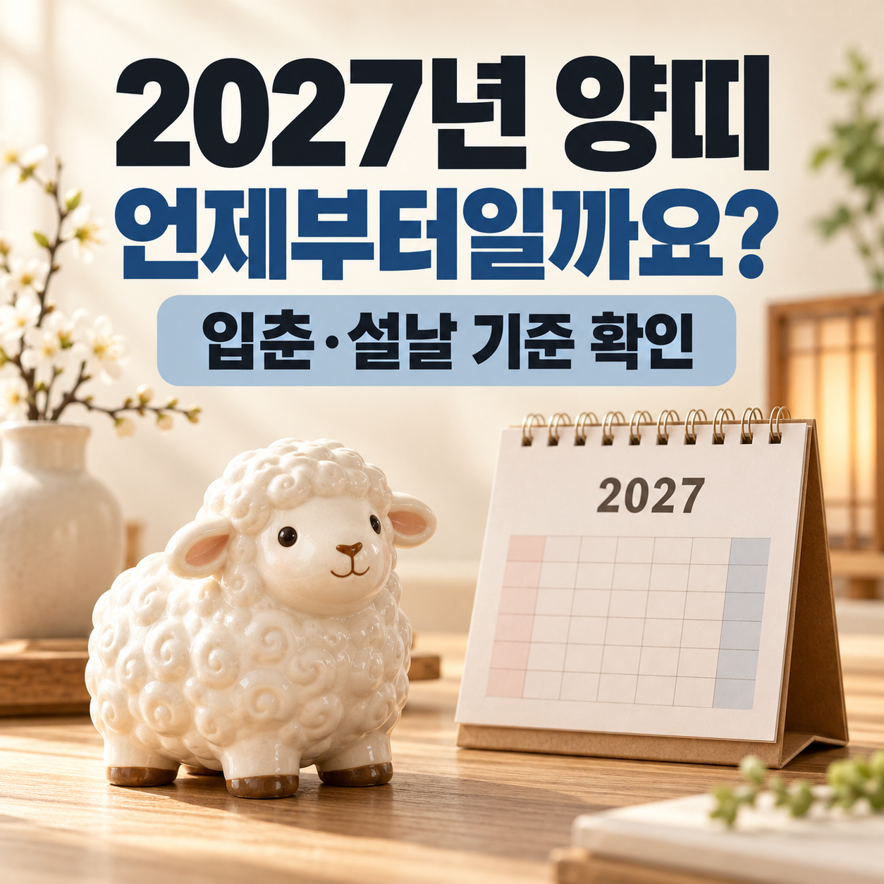 2027년 양띠와 입춘&middot;설날 기준을 안내하는 썸네일