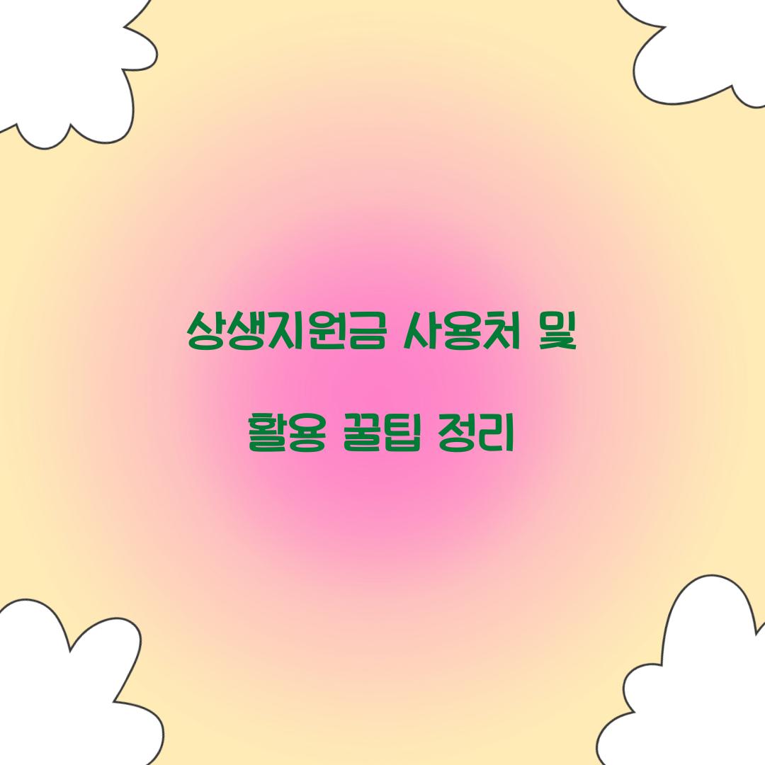 상생지원금 사용처