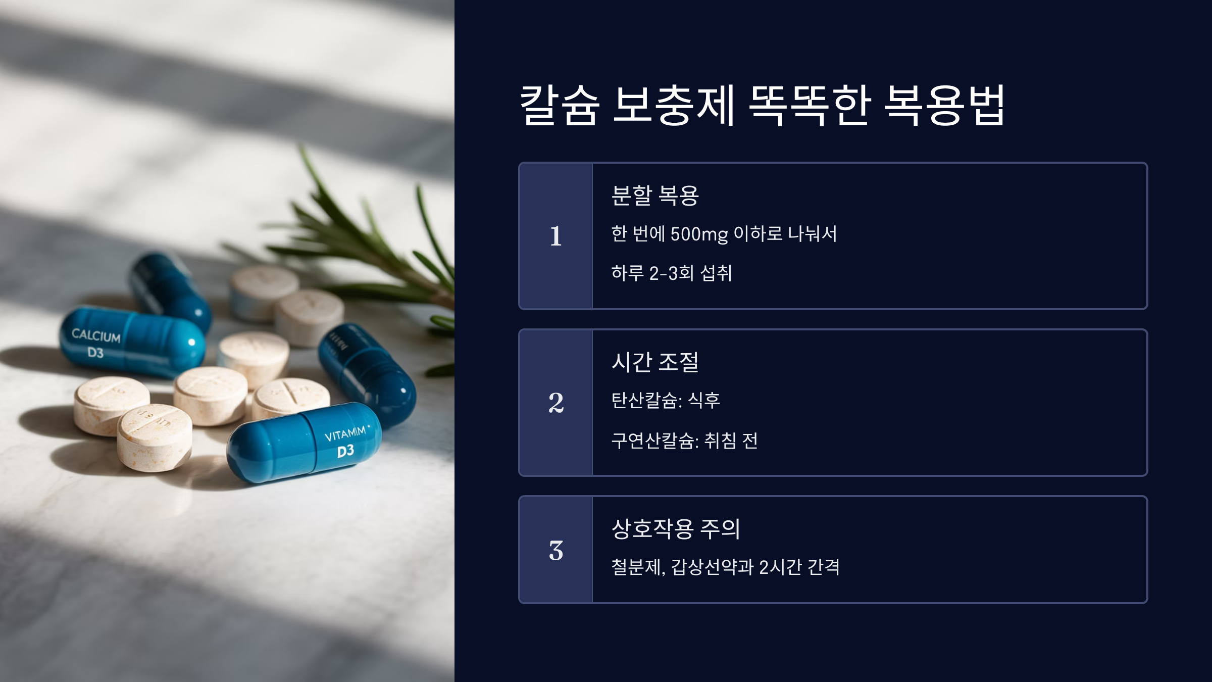 칼슘 보충제 효과적인 복용법