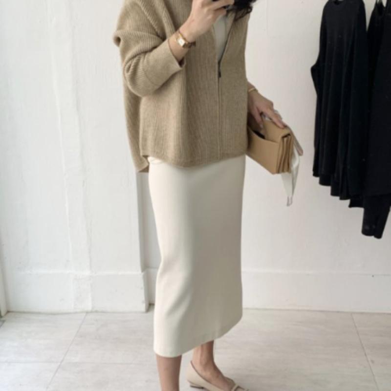 루즈핏 골지 카라 니트 집업 가디건 봄 가을 겨울 임산부