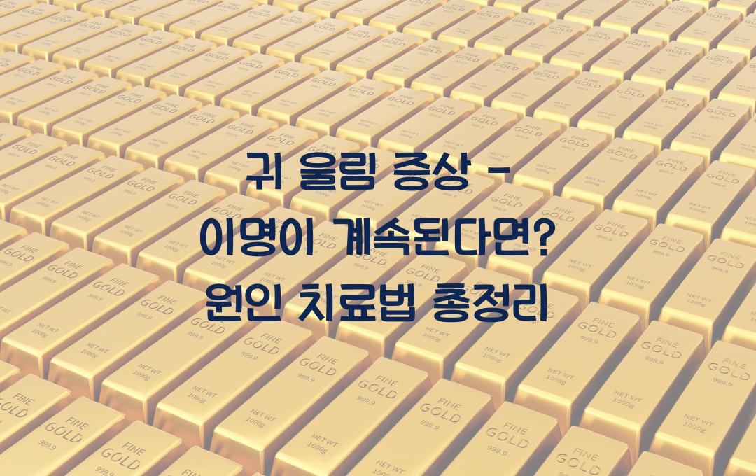 귀 울림 증상 - 이명이 계속된다면? 원인과 치료법 확인!