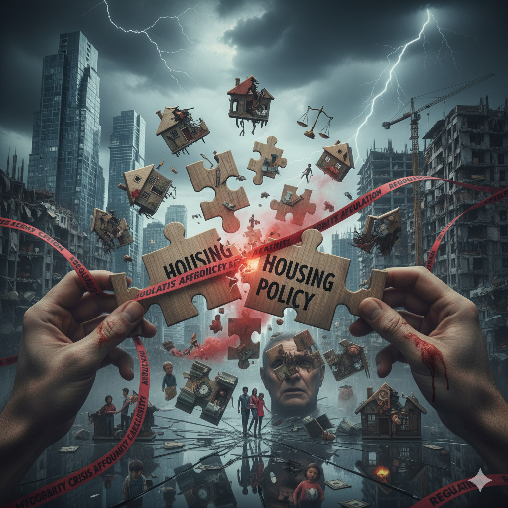 부동산 정책의 어려움을 표시한 그림