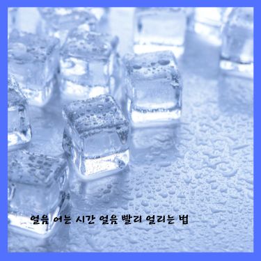 얼음 어는 시간 얼음 빨리 얼리는 법 
