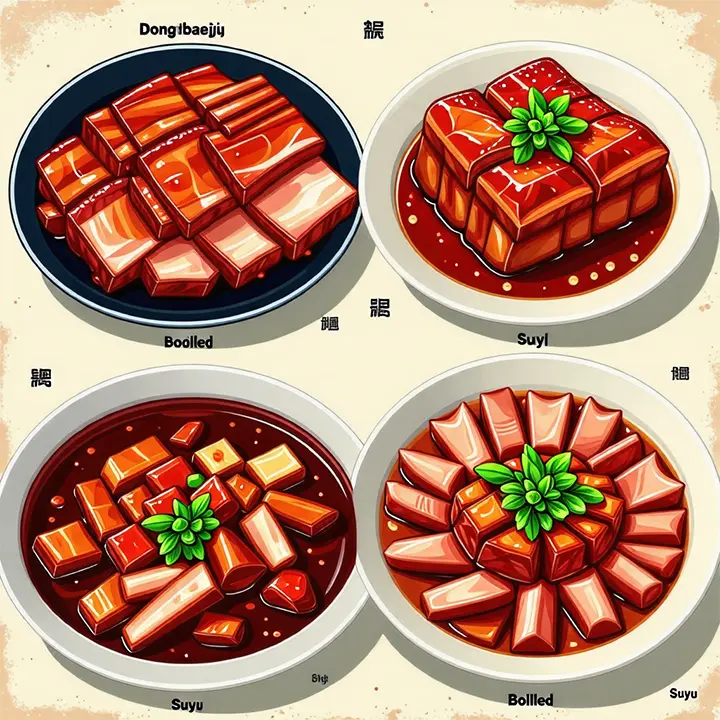 동파육 수육 차이점 공통점