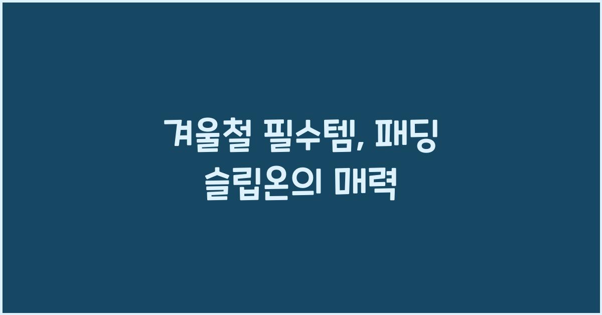 패딩 슬립온
