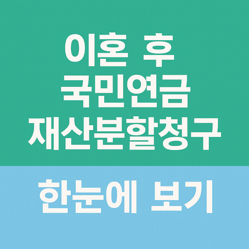 이혼 후 국민연금 재산분할 청구방법