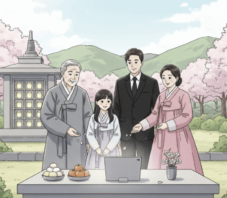 고인을 기리며 상차림