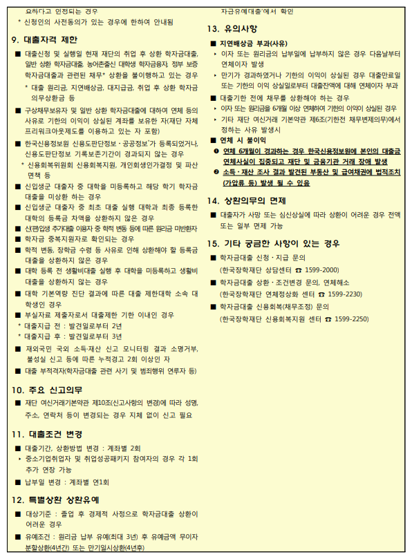 학자금 생활비대출 상환방법