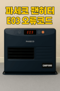 파세코 팬히터 5000 E03 오류코드｜점화 실패 원인과 해결법