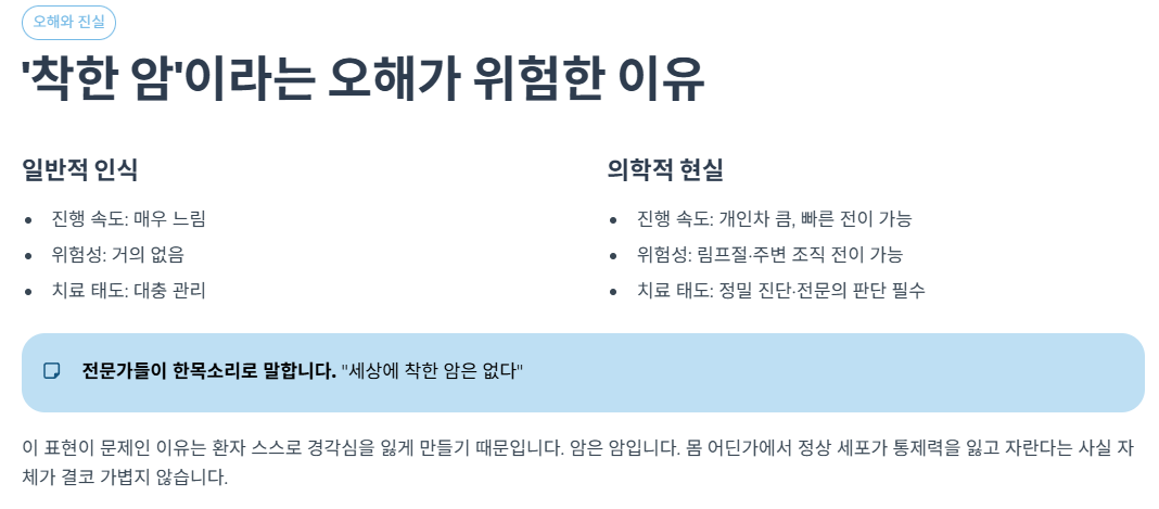 ‘착한 암’이라는 오해가 위험한 이유