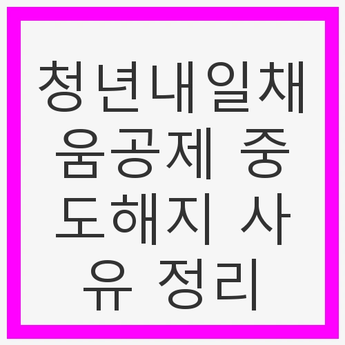 청년내일채움공제 중도해지