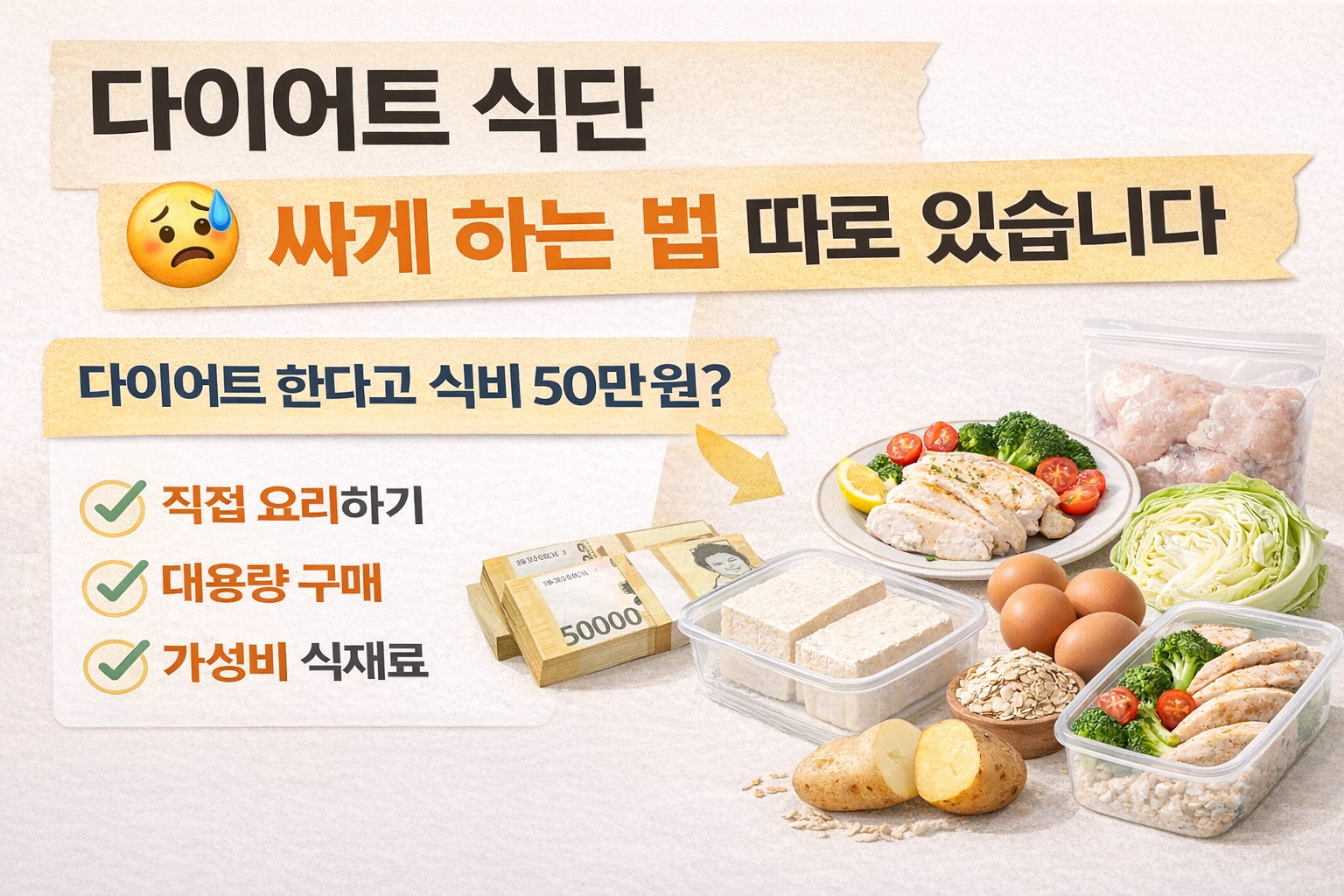 다이어트 식단 싸게 하는 방법