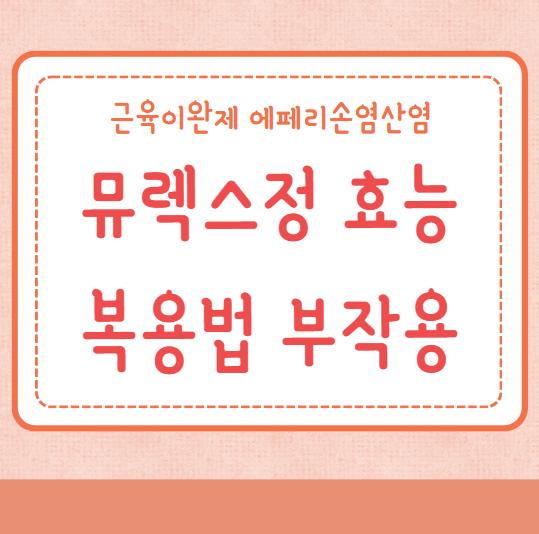 뮤렉스정 효능 복용법 부작용 근육이완제