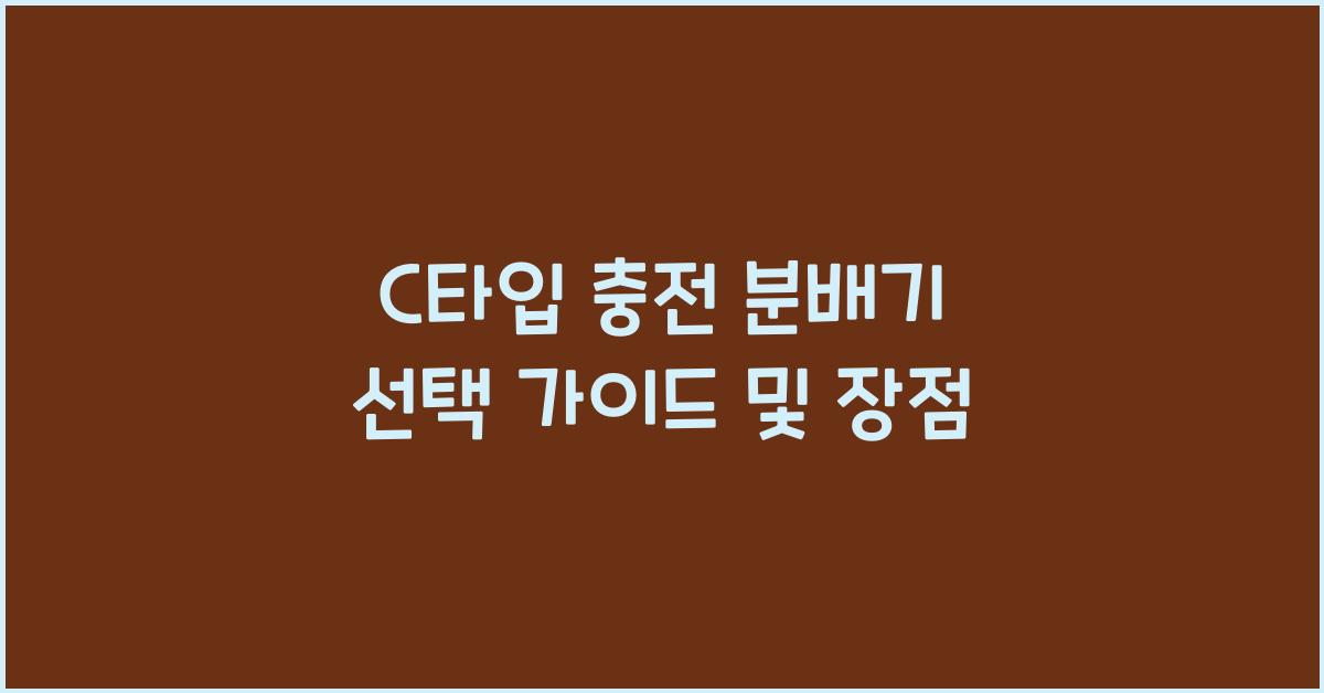 c타입 충전 분배기