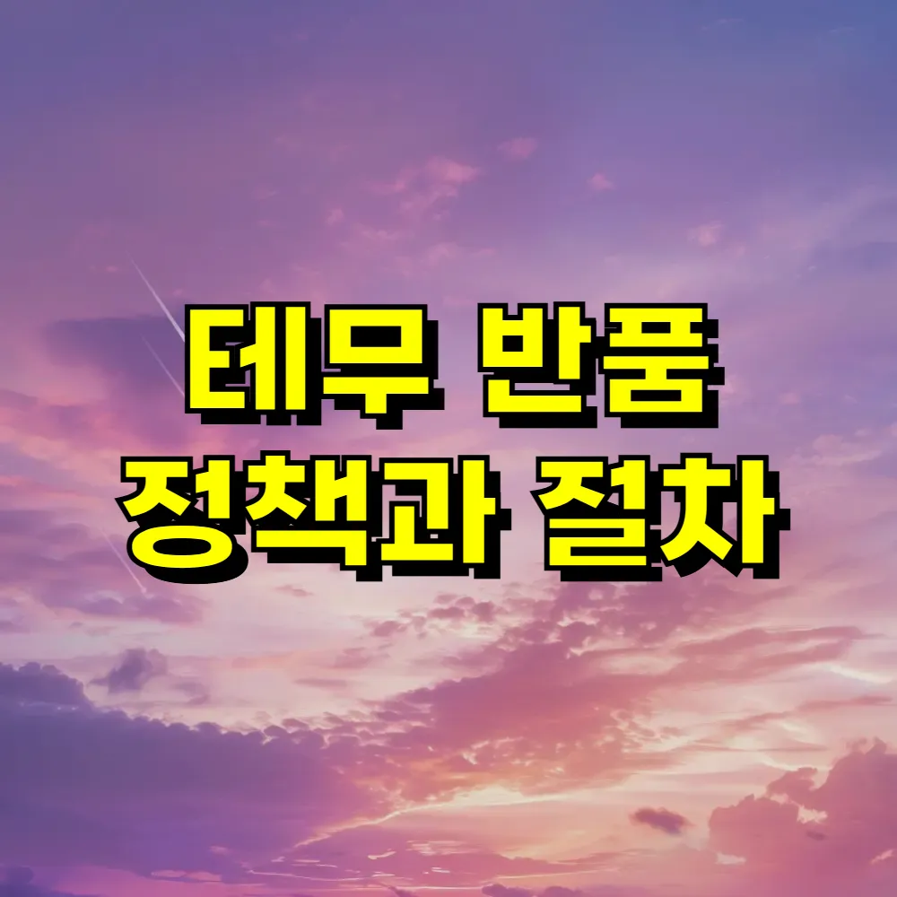 테무 반품 정책과 절차