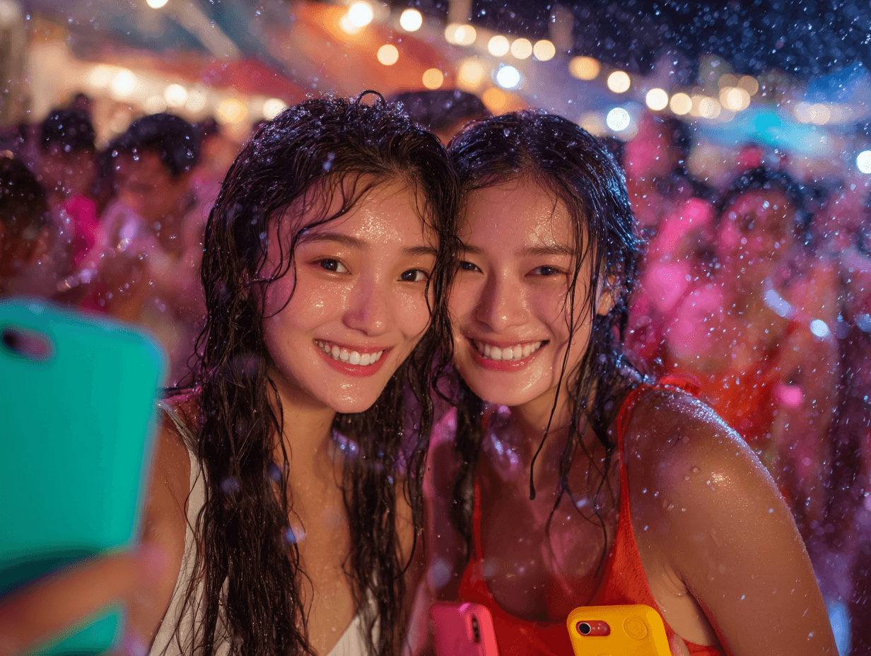 셀카를-찍고-있는-사람들