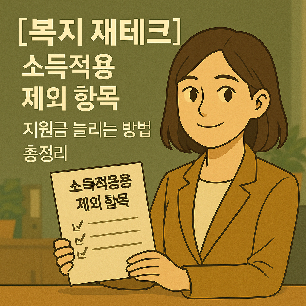 [복지 재테크] 소득적용 제외 항목 ｜ 지원금 늘리는 방법 총정리