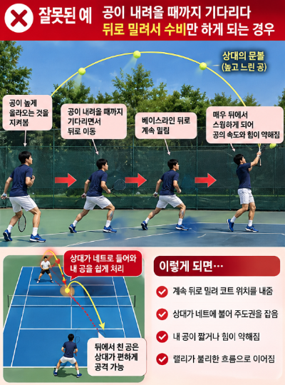 문볼 계속 주는 상대, 높은 공을 포핸드로 주도권 가져오는 법