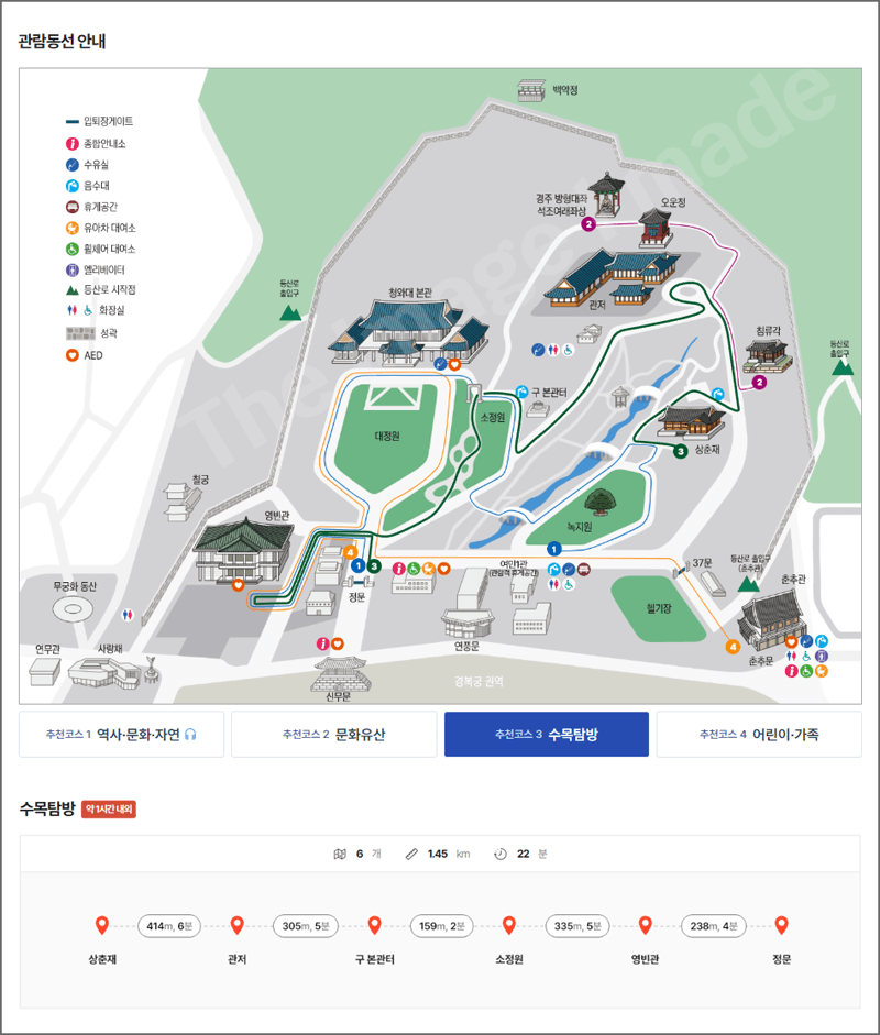 청와대동선안내수목탐방