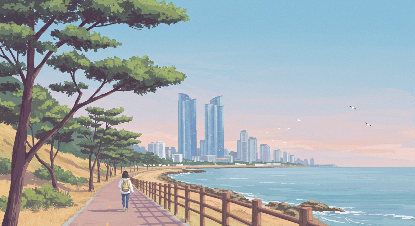 자연과 도시가 어우러진 부산의 산책길 모습