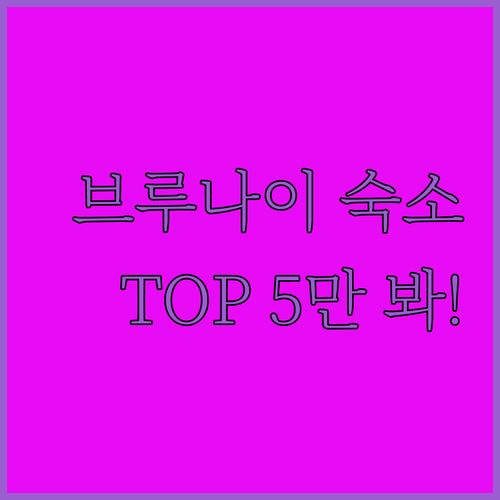 브루나이 숙소 추천 TOP 5 위치 ..