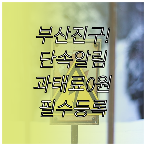 부산진구 불법 주정차 단속 알림 등록..