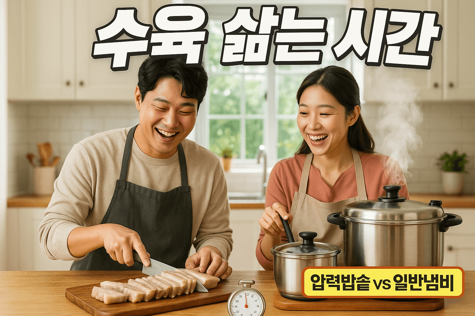 수육 삶는 시간 압력밥솥 vs 일반냄비