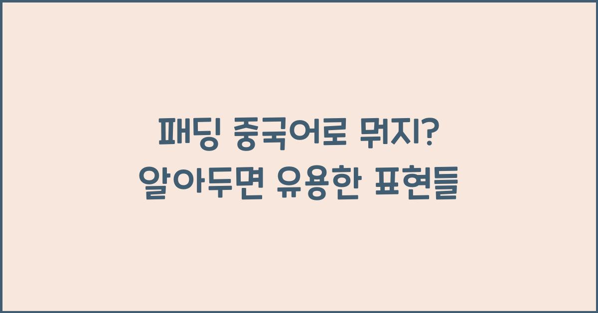 패딩 중국어로