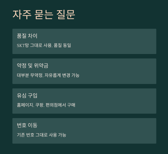 SK 알뜰폰 요금제 총정리