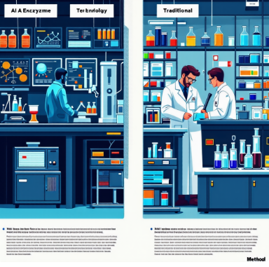 AI 효소 기술, 전통적인 방법과 차이점을 비교한 이미지