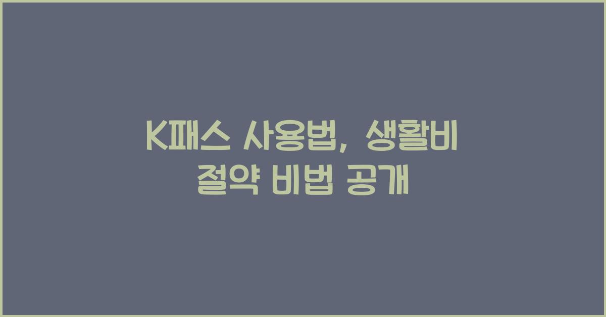 K패스 사용법