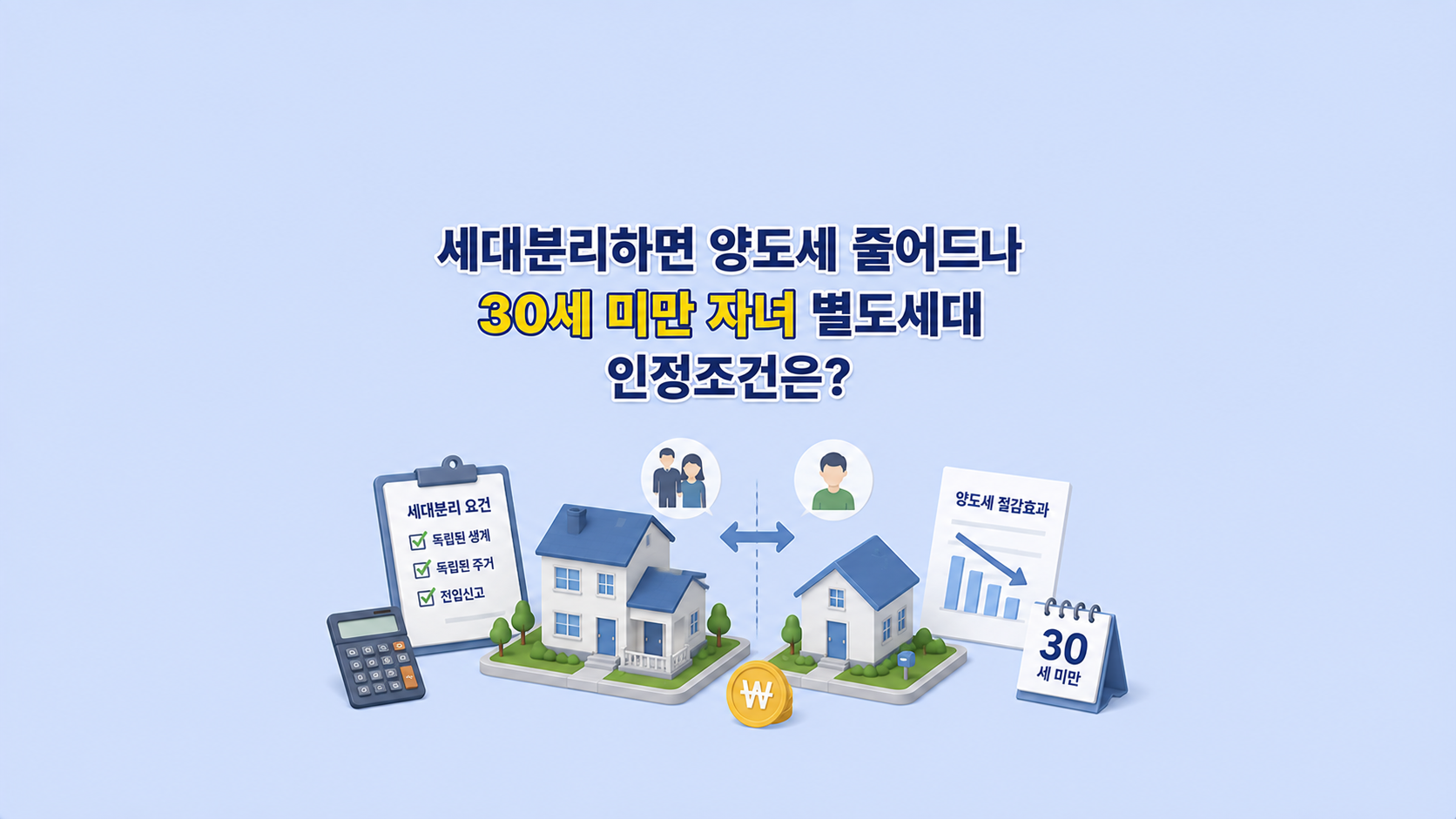 세대분리하면 양도세 줄어드나 ❘ 30세 미만 자녀 별도세대 인정조건