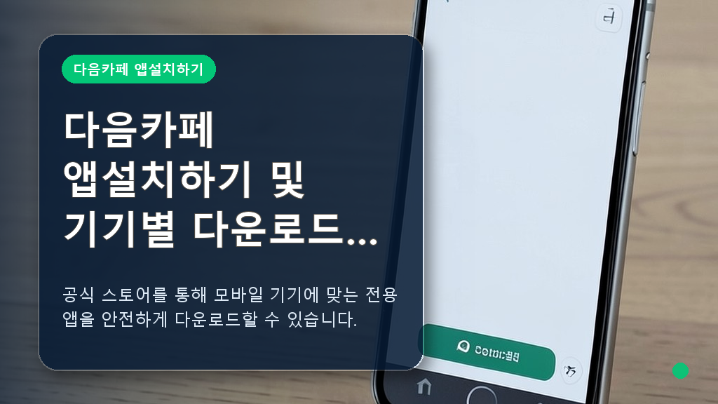 스마트폰 화면을 통한 다음카페 앱설치하기 안내