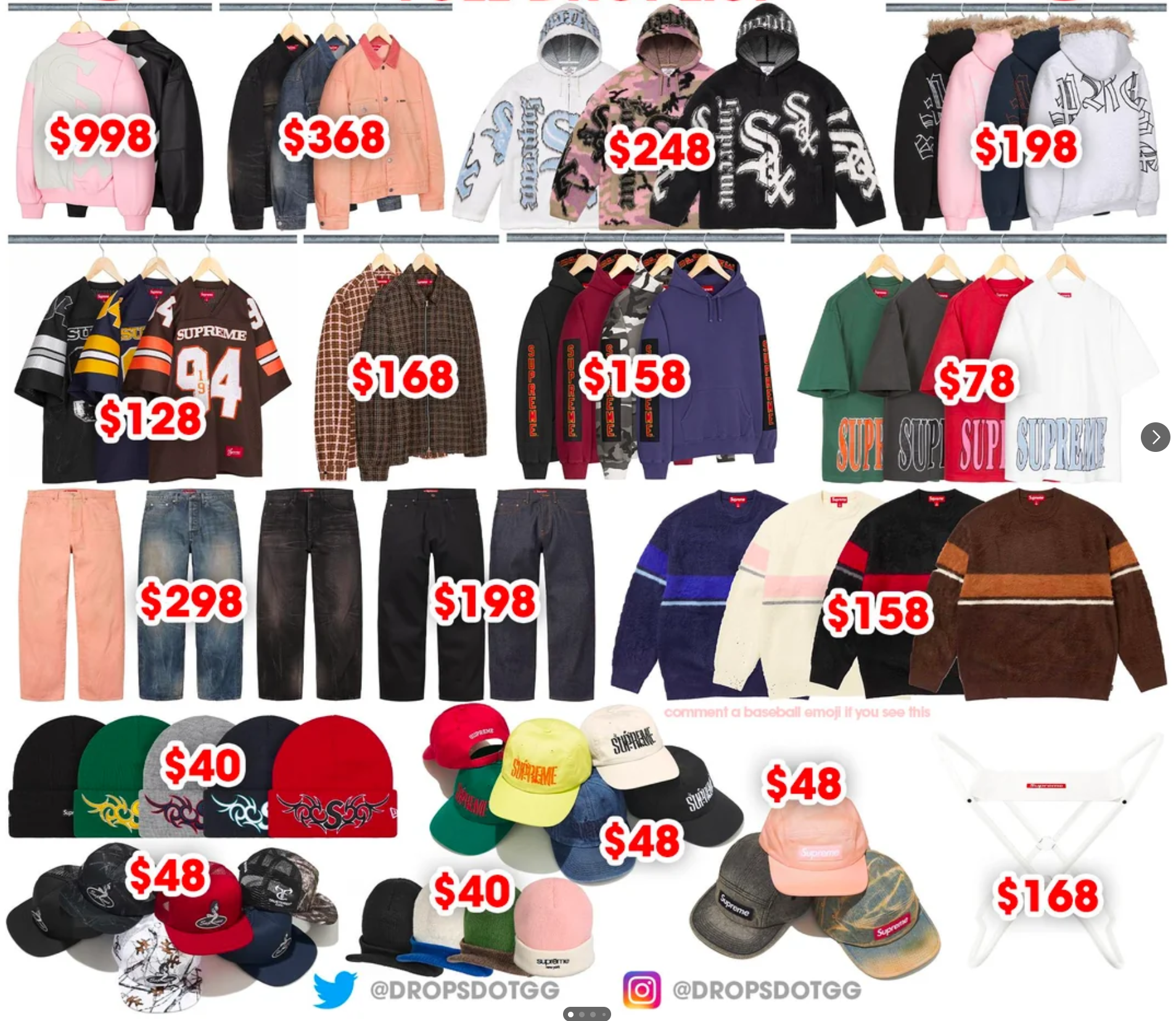 Supreme 슈프림 2025년 FW 5 Week 드랍리스트