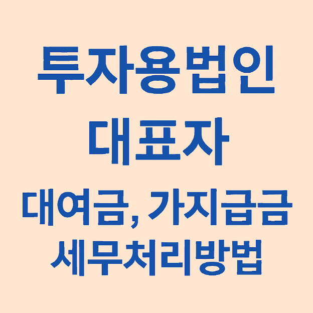 1인 사업자 투자용 법인에서 대표자 대여금과 가지급금이 세무조사 대상이 되는 이유와 관리 기준
