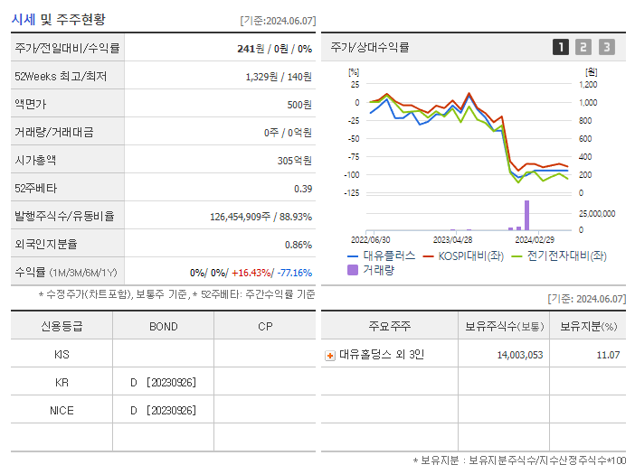 대유플러스_기업개요