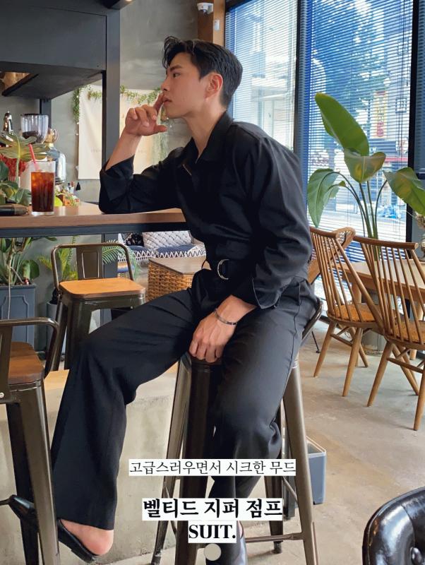 벨티드 지퍼 점프수트 사이즈