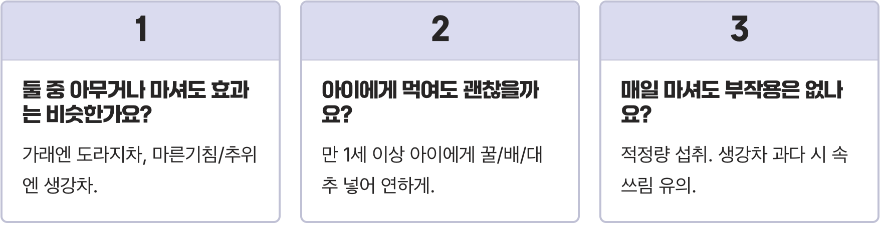 도라지차 vs 생강차, 지긋지긋한 기침에좋은차 최강자는?