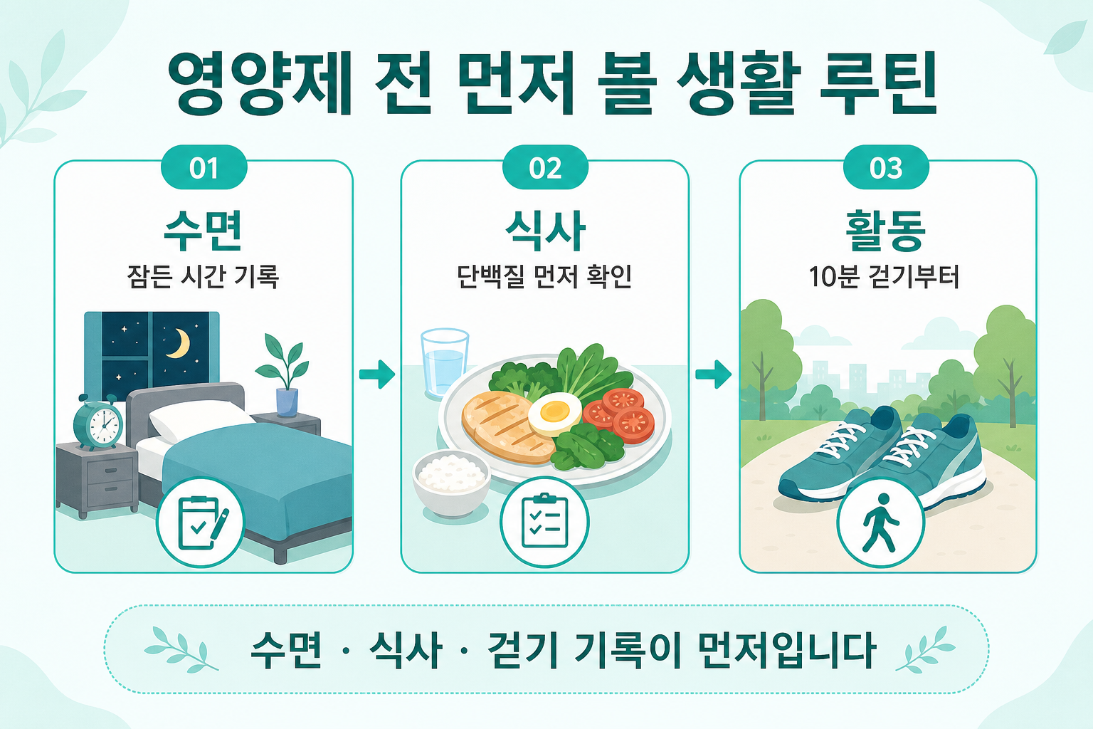 50대 이후 영양제보다 먼저 챙길 수면, 식사, 걷기 습관