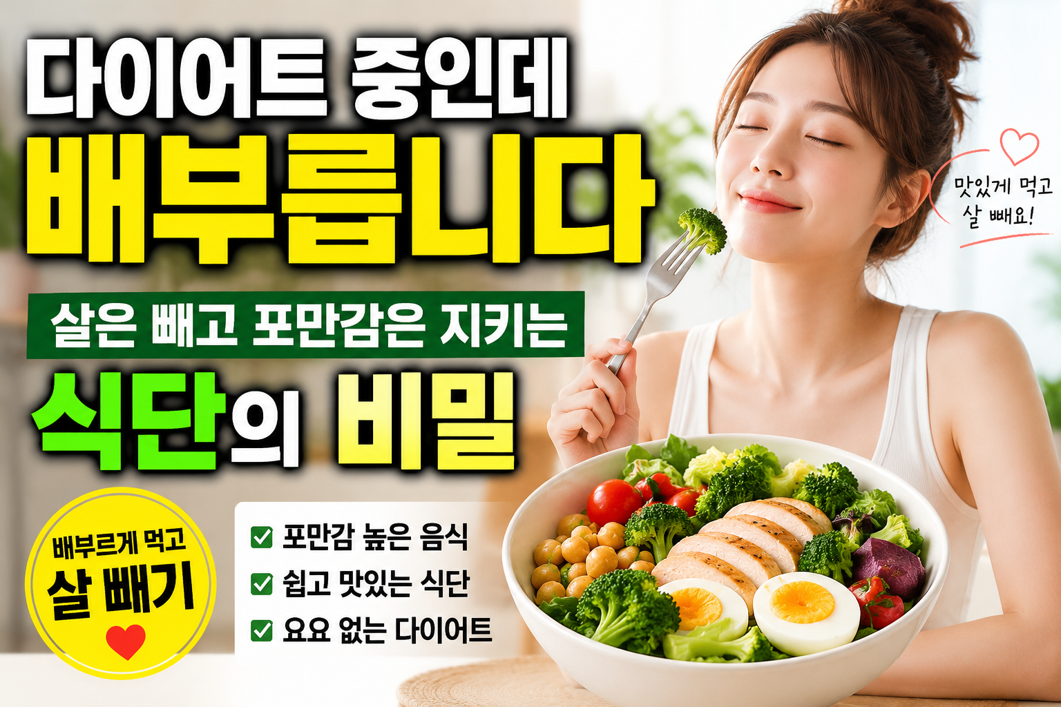 다이어트 중인데 배부릅니다, 살은 빼고 포만감은 지키는 식단의 비밀