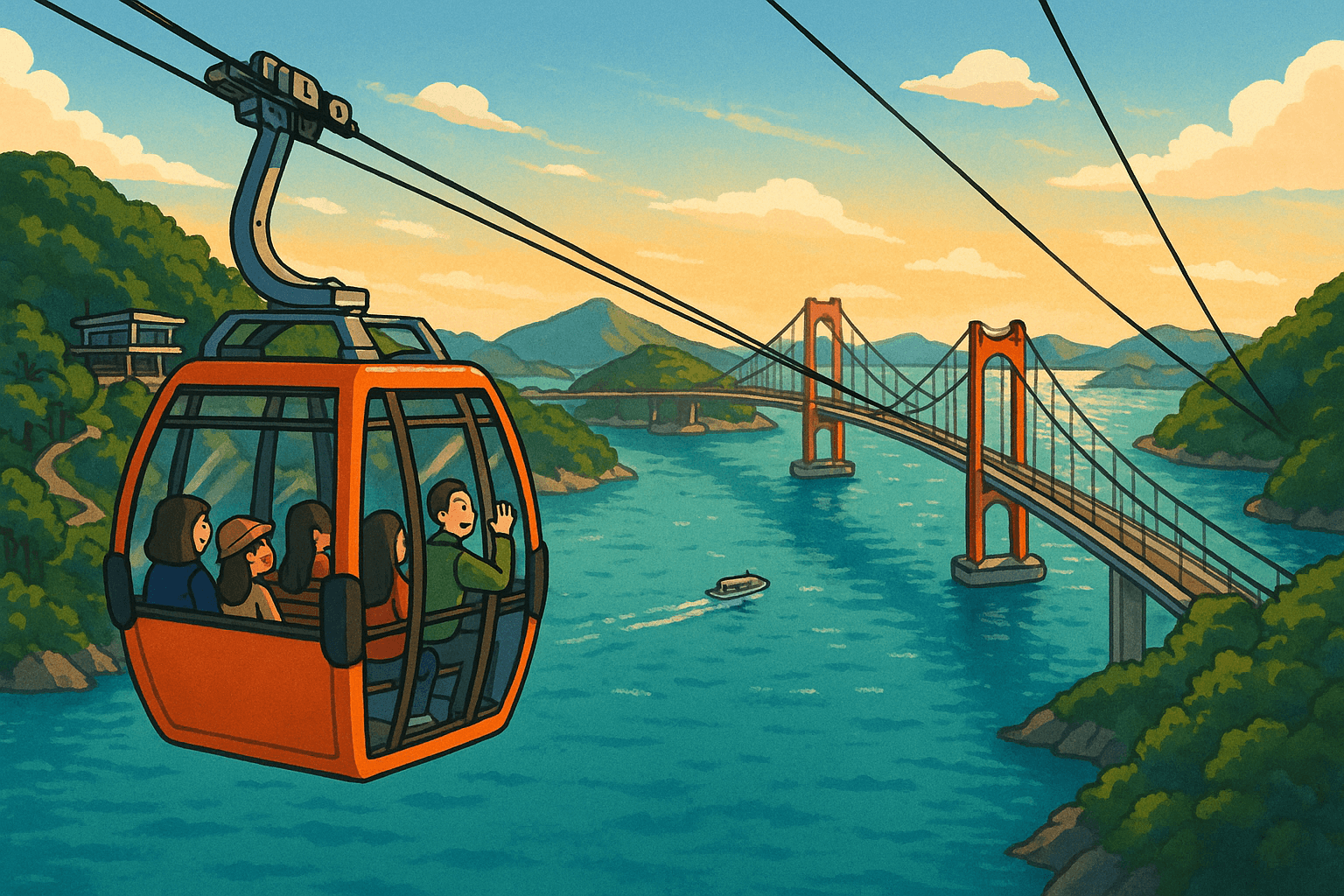 여수 해상 케이블카: 바다 위 스릴 만점 풍경