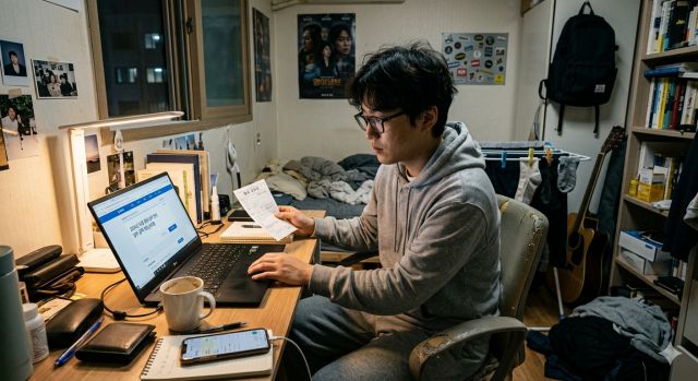 국토부 청년 월세 지원 신청 전 월세 고민하는 청년 모습