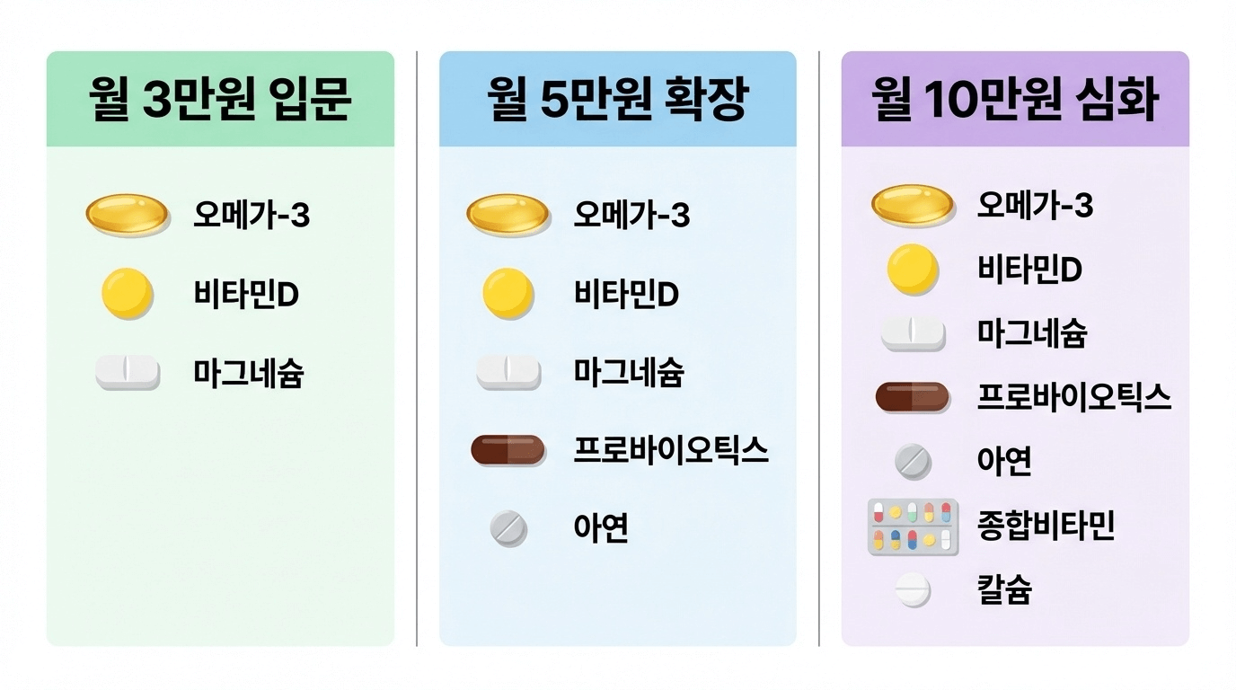 저속노화 영양제 예산별 조합표