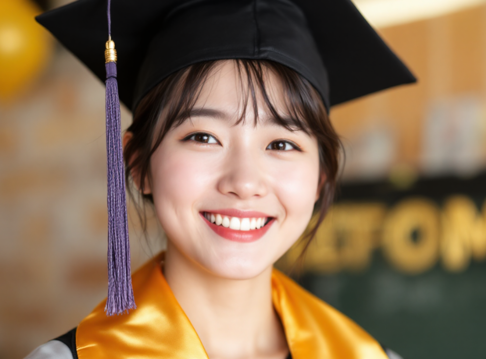 자격증 취득 후 기뻐하는 모습