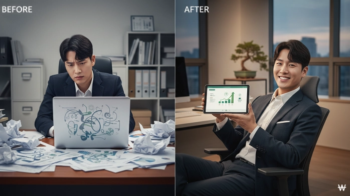 ISA 만기 자금을 연금으로 전환하여 추가 세액공제 혜택을 받고 노후를 준비하는 한국인의 모습