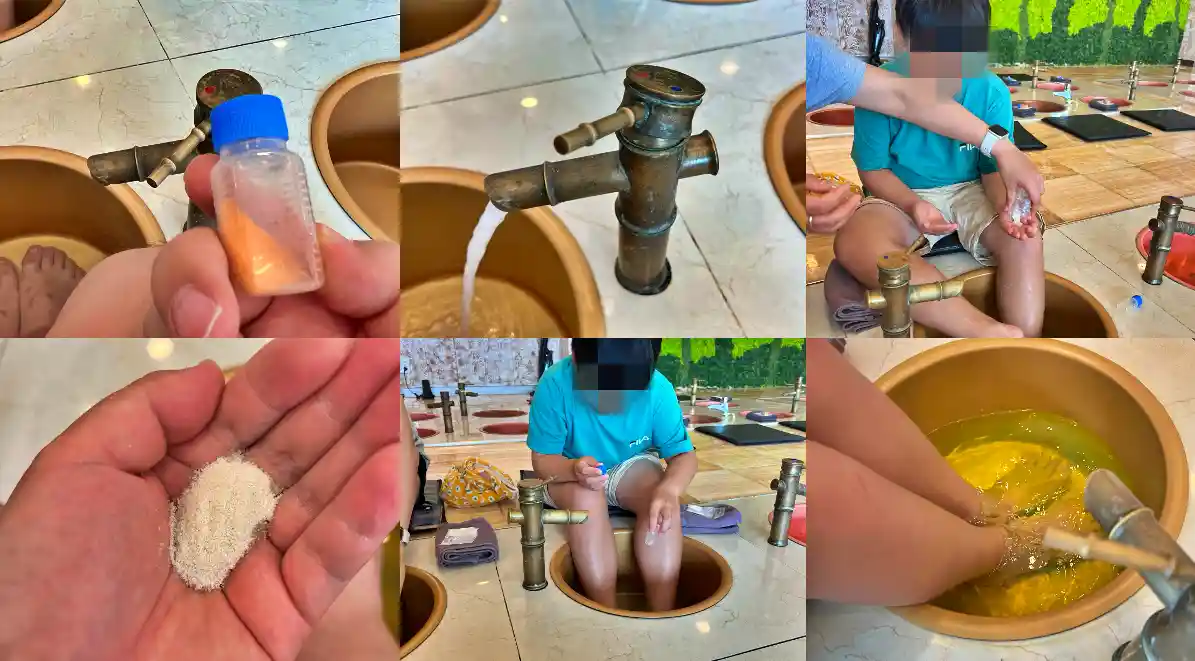 제주 더힐링타임 족욕 체험 사진 입니다.