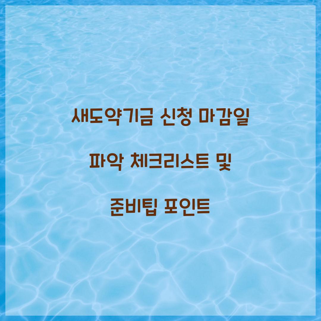 새도약기금 신청 마감일