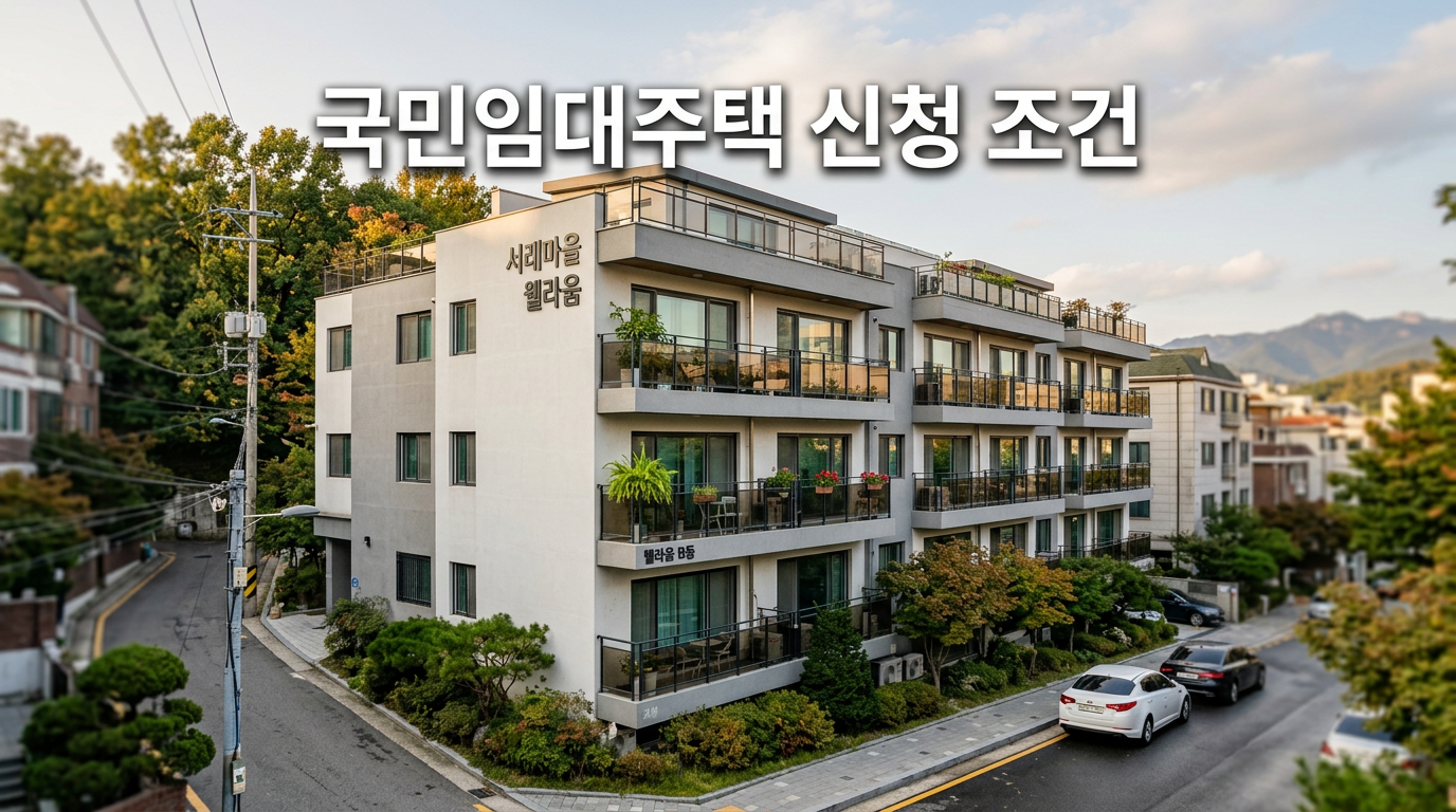 국민임대주택 신청 자격과 조건을 보여주는 아파트 외관 사진