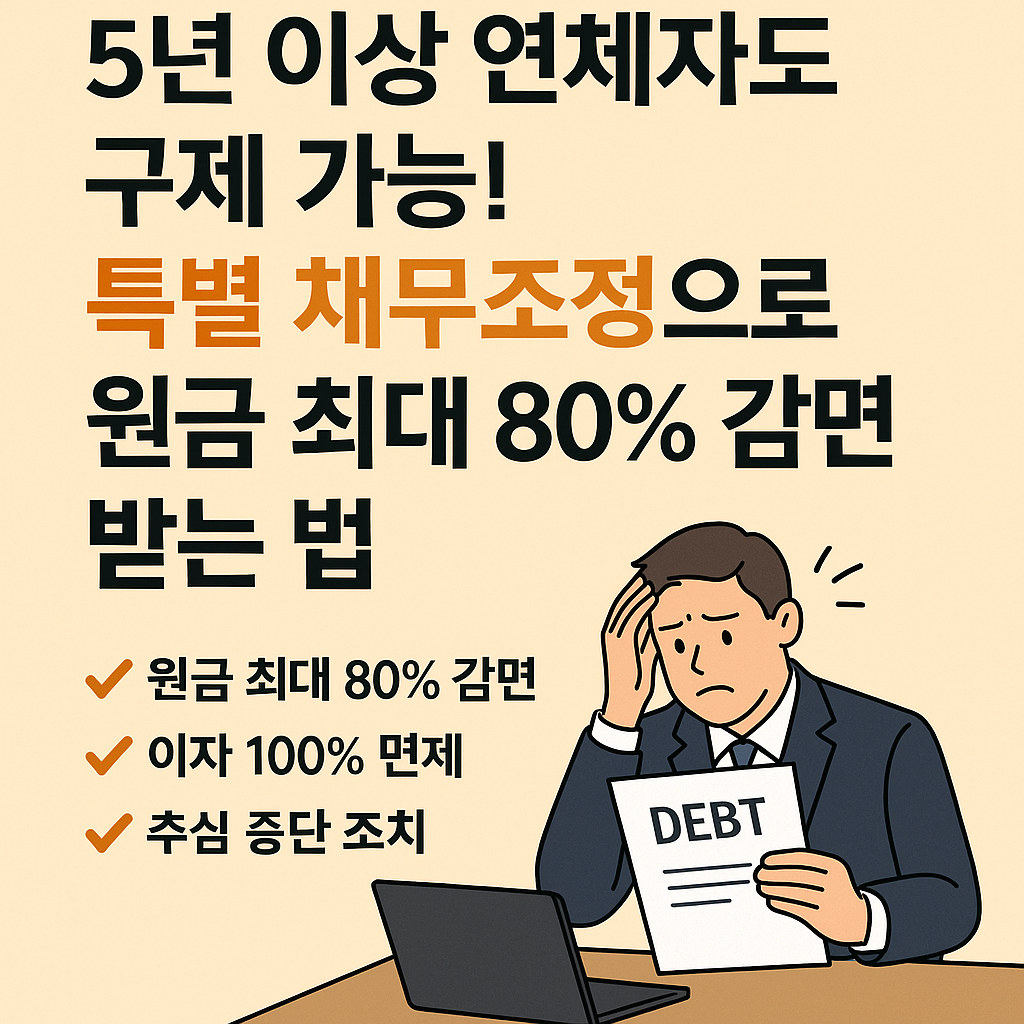 5년 이상 연체자도 구제 가능! 특별 채무조정으로 원금 최대 80% 감면 받는 법